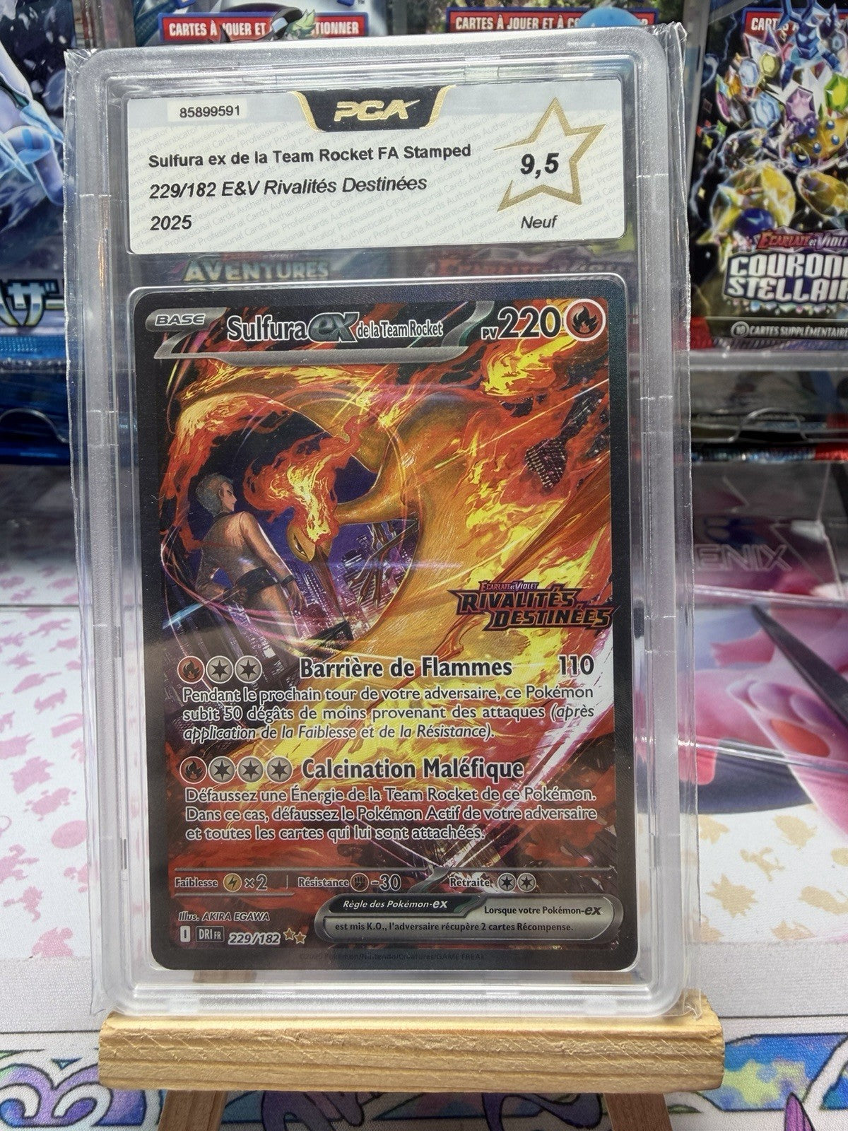 Carte Pokémon Sulfura EX de La Team Rocket STAMP 229/182 FR 🇫🇷 Ev10 PCA 9,5