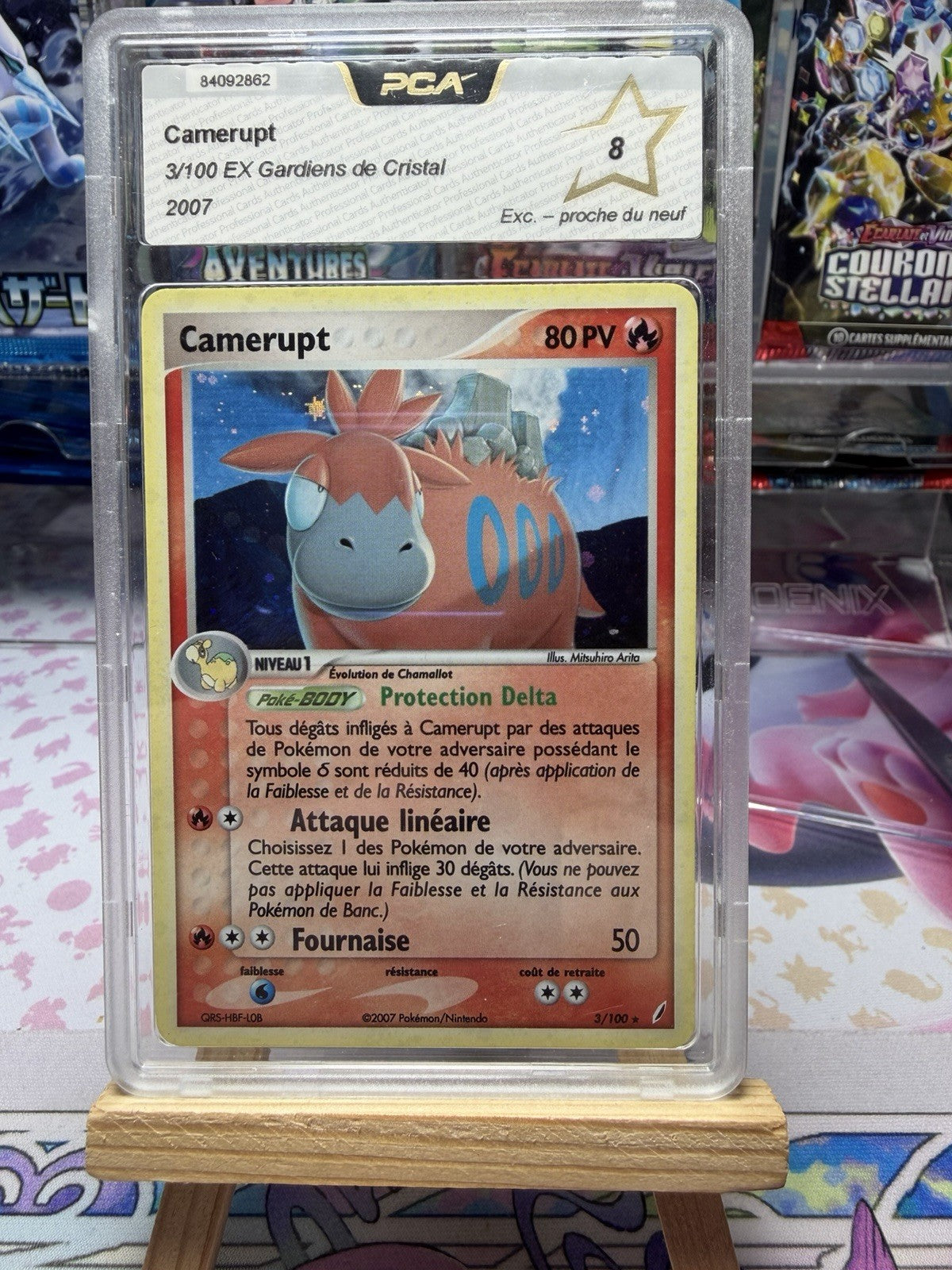 Carte Pokémon Camerupt Holo 3/100 - Gardiens de Cristal - FR - PCA 8