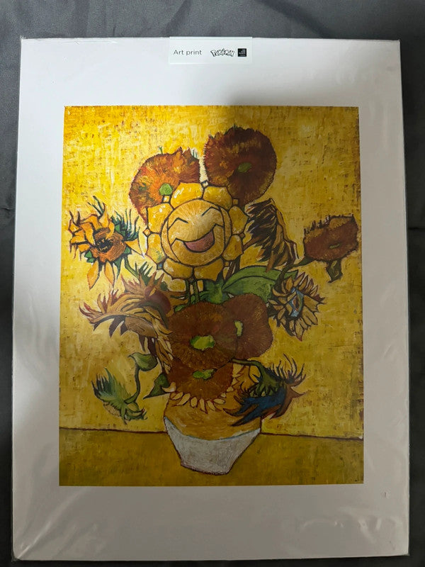 Pokemon x van Gogh. Sunflora print art van Gogh Museum in Amsterdam.
