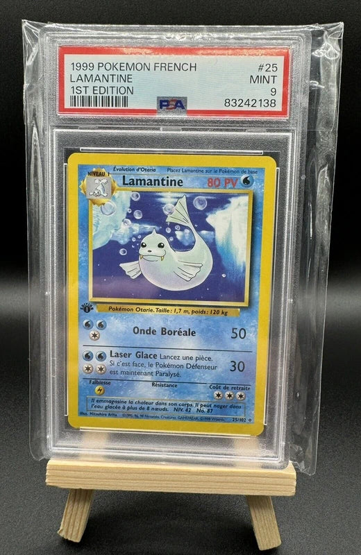 Carte Pokémon Lamantine 25/102 Wizards Edition 1 Set De Base FR PSA 9