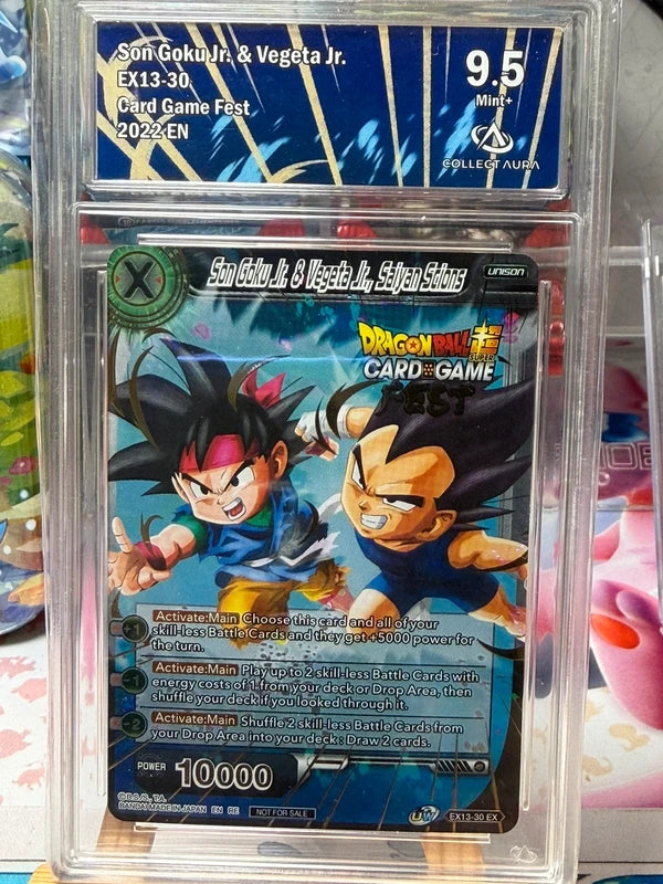 Carte son goku jr & vegeta EX13-30EX card game fest grader9.5